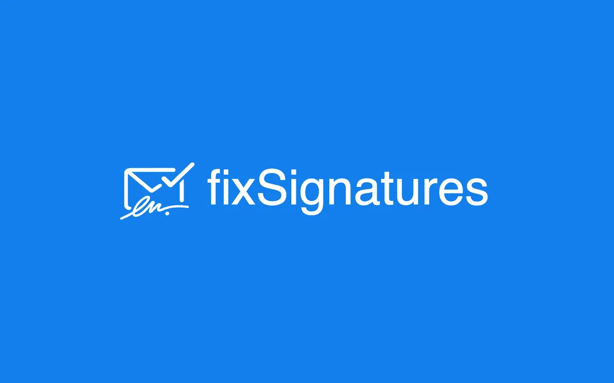 fixSignatures logo reversed on blue