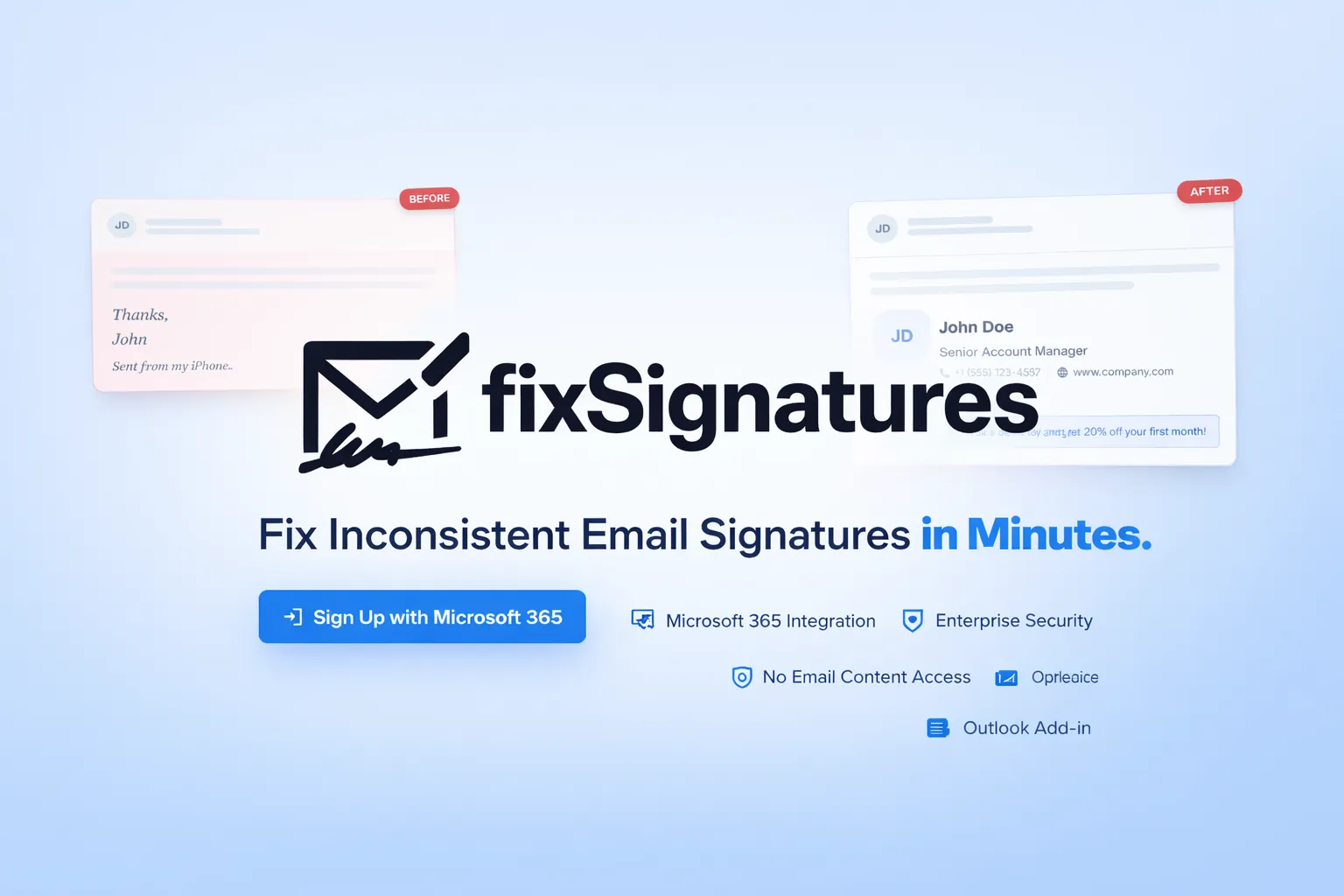 fixSignatures: Fix inconsistent email signatures in minutes