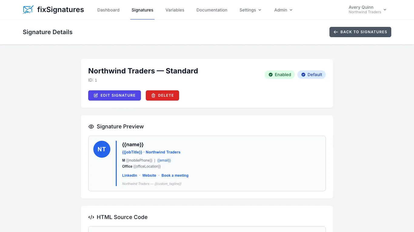 fixSignatures signature details