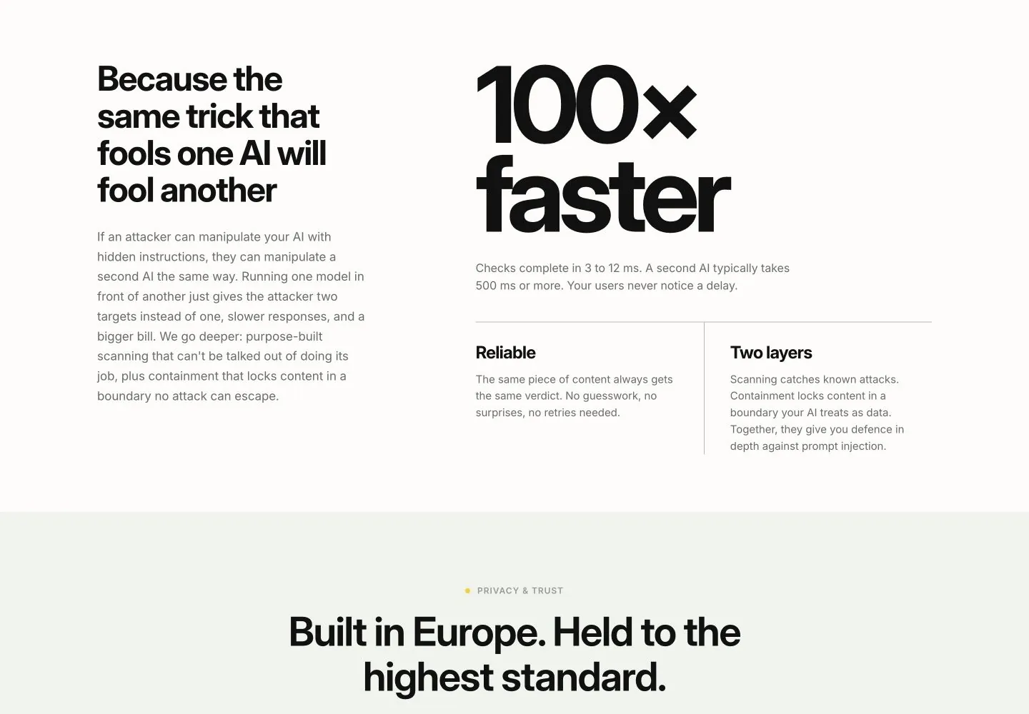 heySec: 100 times faster than a second AI