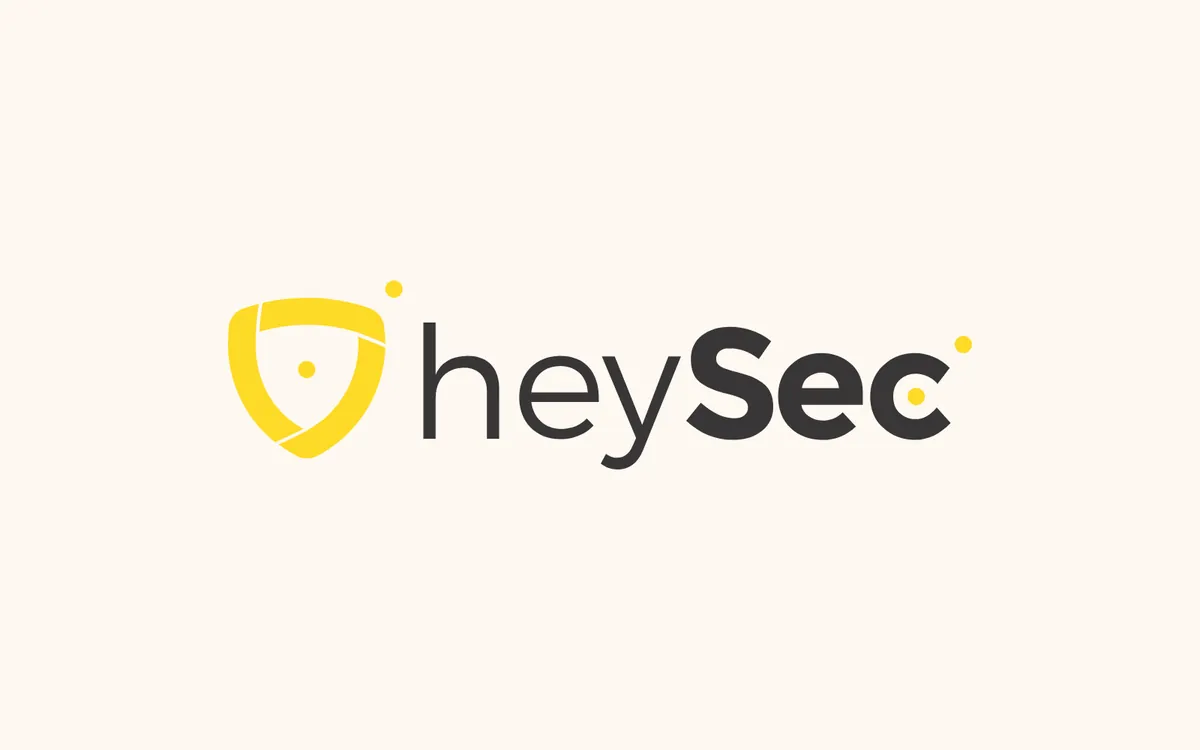 heySec logo on cream