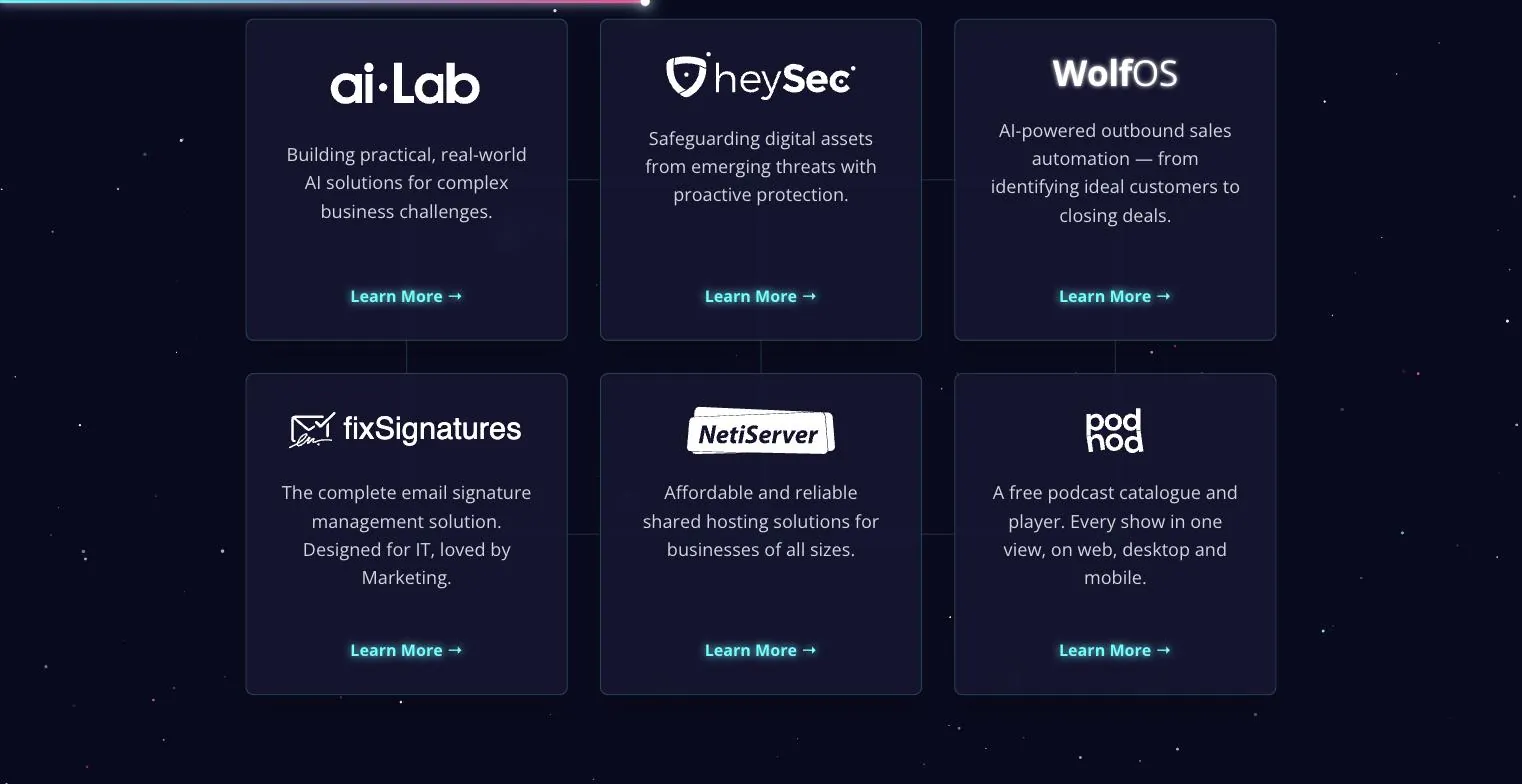 The Kempunaut portfolio grid of brand cards
