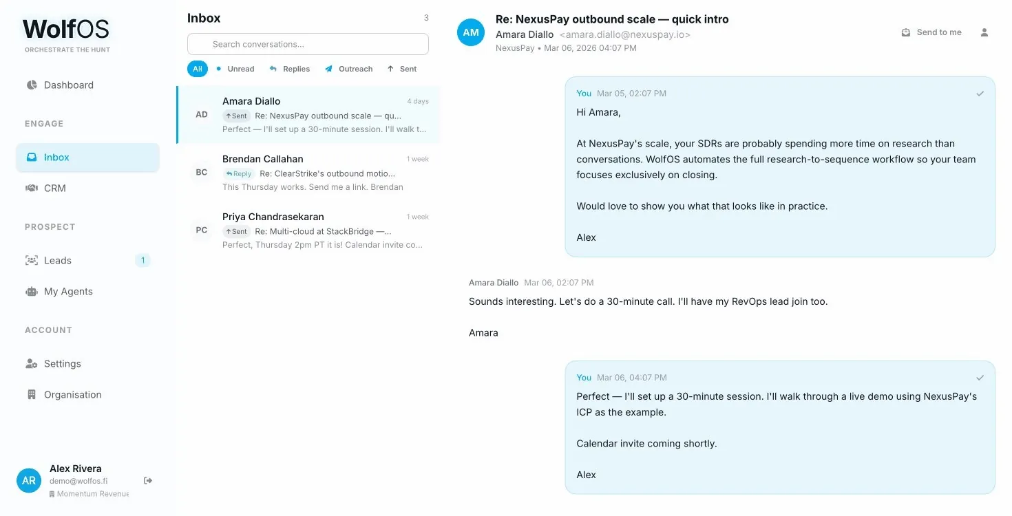 WolfOS unified inbox