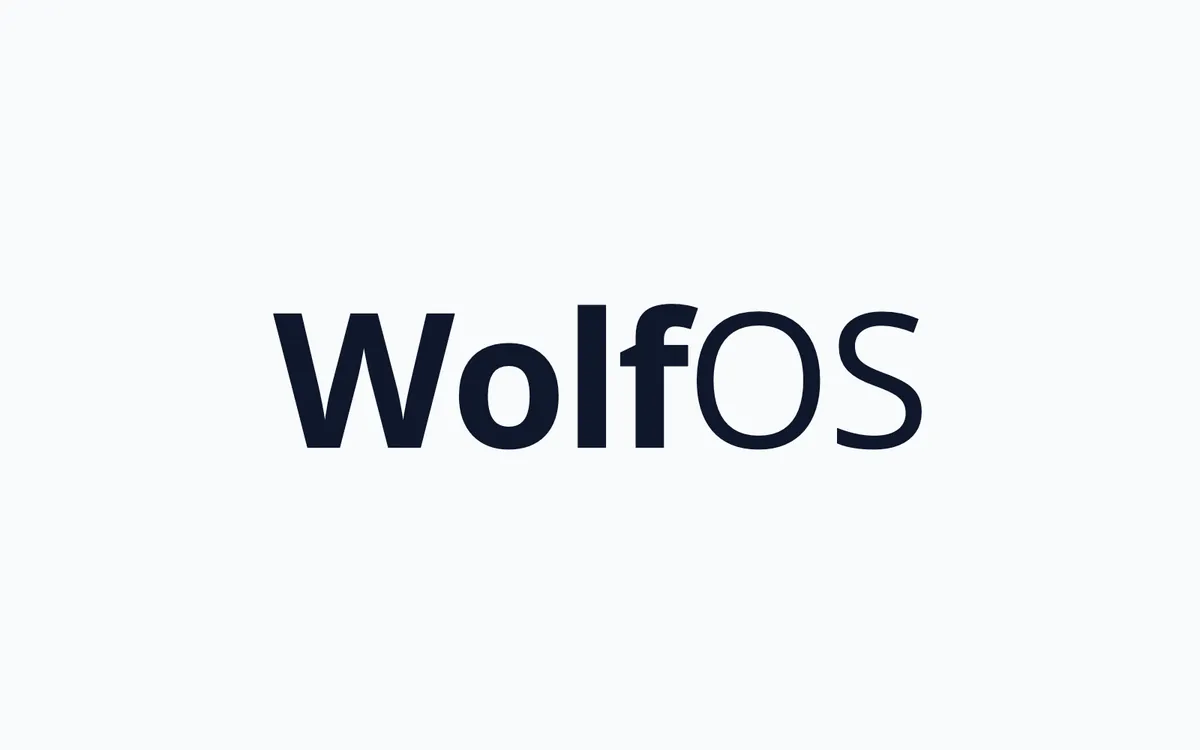 WolfOS wordmark on frost